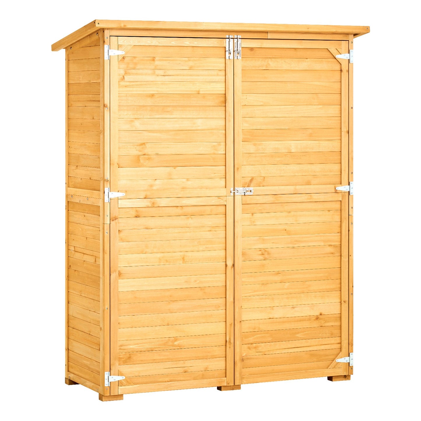 Outdoor Wooden Storage Shed Waterproof Garden Tool Metal Shed 55x67.5 Inch