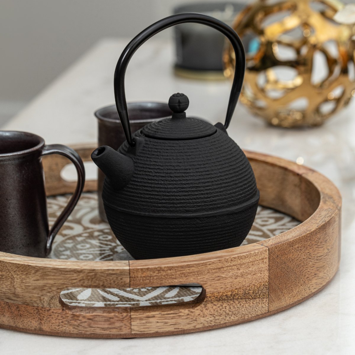 Round Tray with Cotton Mat