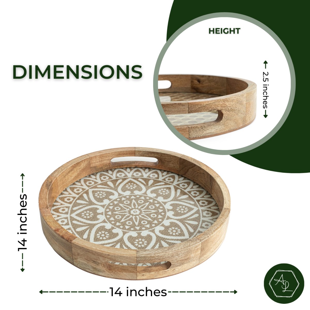 Round Tray with Cotton Mat