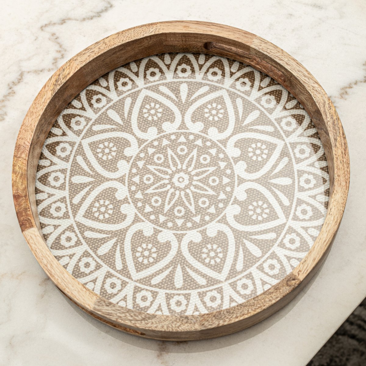 Round Tray with Cotton Mat