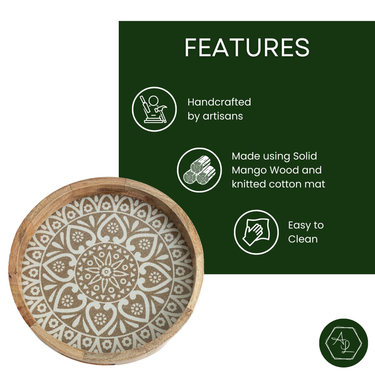 Round Tray with Cotton Mat