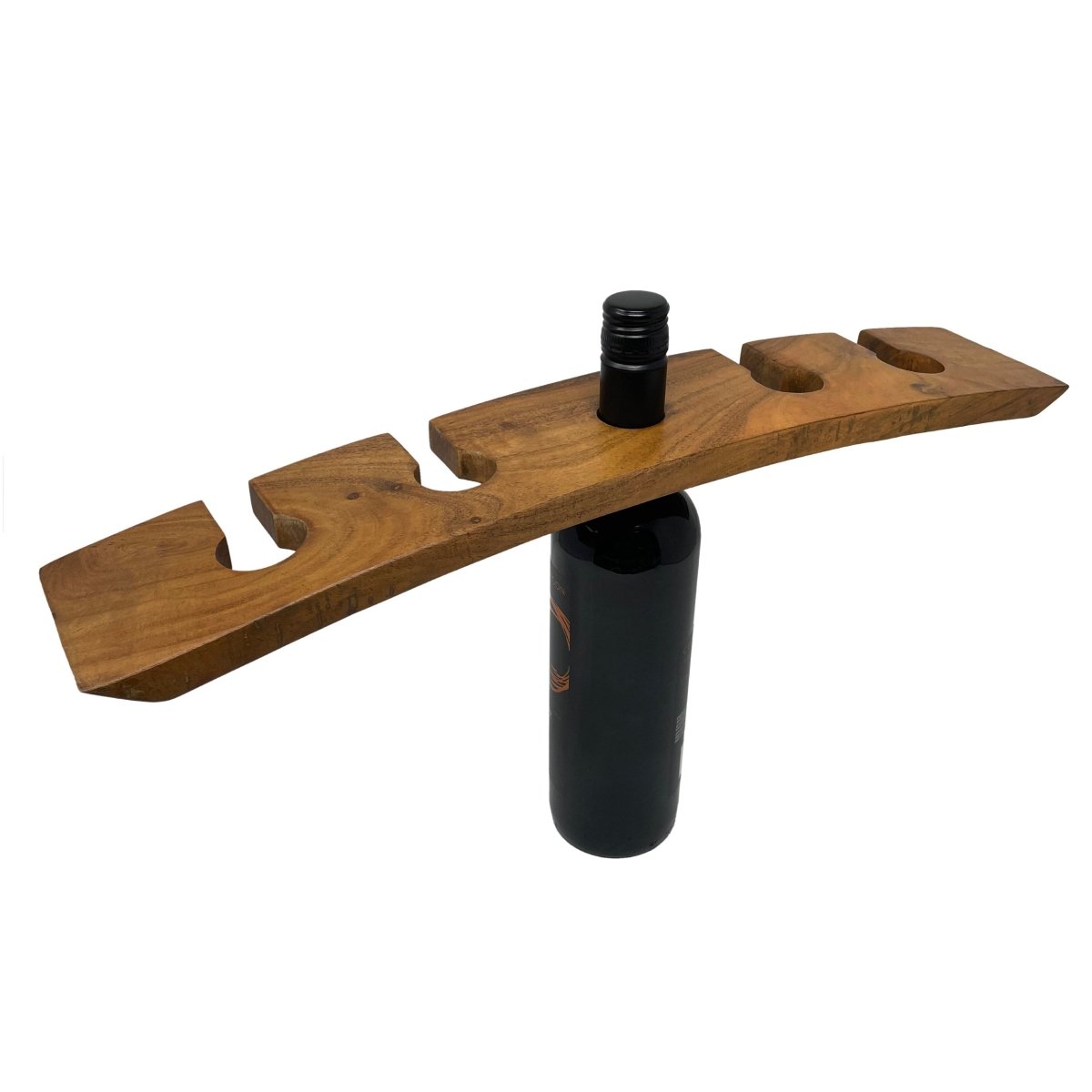 Wine Bottle Stand for 4 Glasses